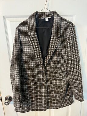 Old Navy Black, Brown and White Tweed Blazer
